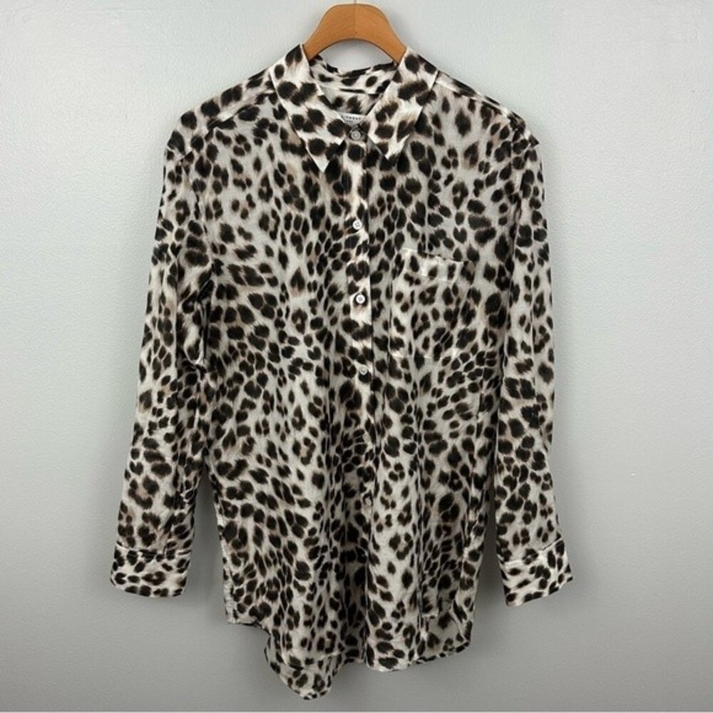 Equipment Cheetah Print Button-Up Silk Blend Blouse Size Medium Office Chic